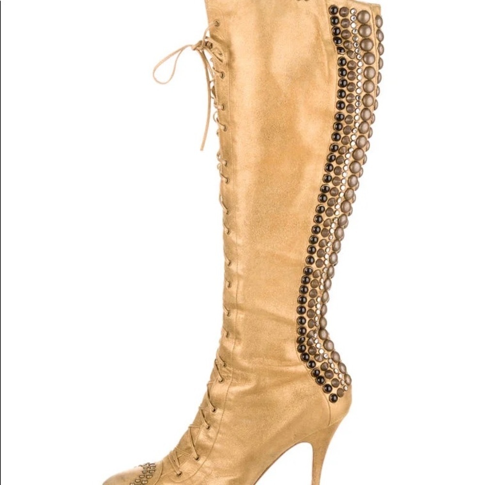 GIUSEPPE ZANOTTI GOLD STUDDED BOOTS